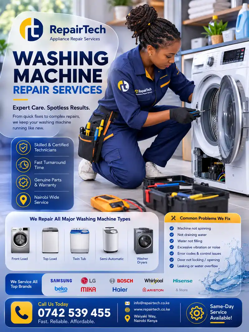 Washing Machine Repair in Nairobi – RepairTech Kenya